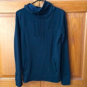 Under Armor long sleeve top w/ cowel drawstring neck. Has pockets & thumb hole.